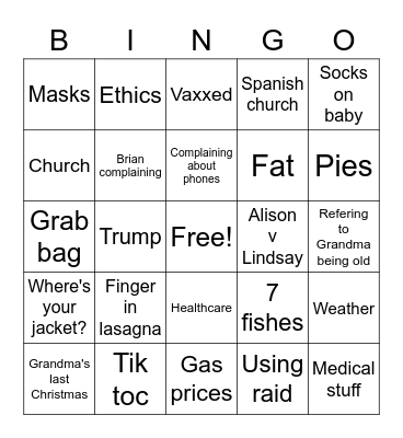 Christmas Bingo Card