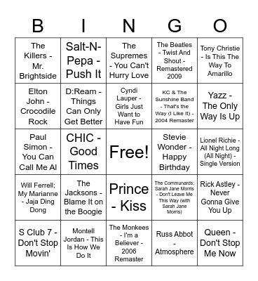 Party Time Woooo Yeah Woooo WOOooo Bingo Card