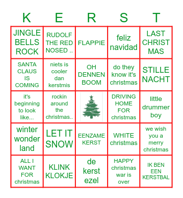 Fam. Donker Kerst-Bingo Card