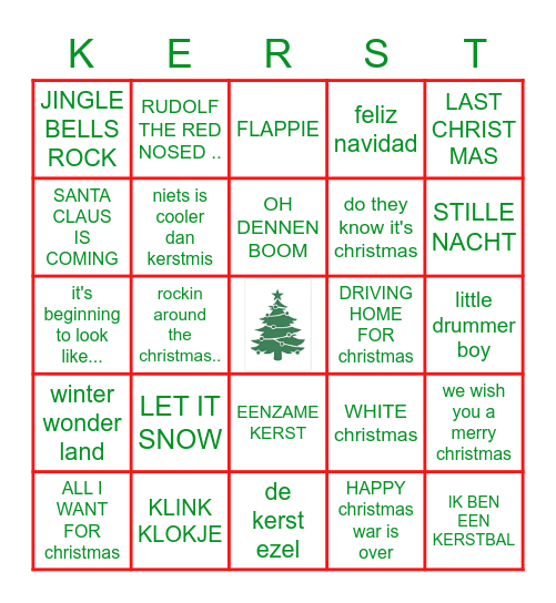 Fam. Donker Kerst-Bingo Card