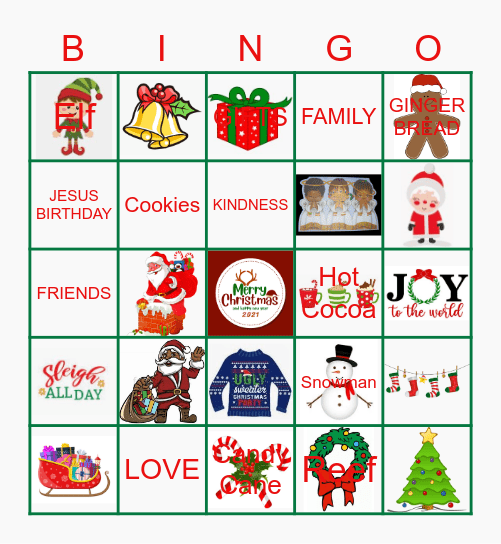 CHRISTMAS Bingo December 2021 THOMPKINS Bingo Card