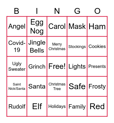 Christmas Bingo Card
