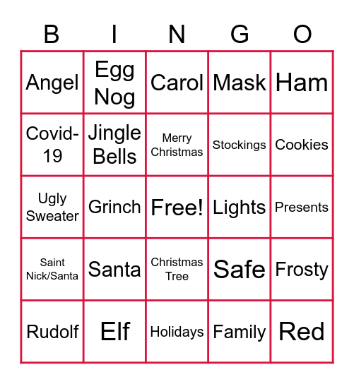 Christmas Bingo Card