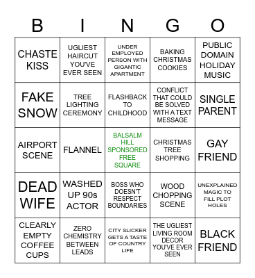 PERSON FAMILY HALLMARK CHRISTMAS BINGO Card