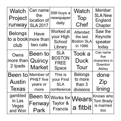 PH&T board game  Bingo Card