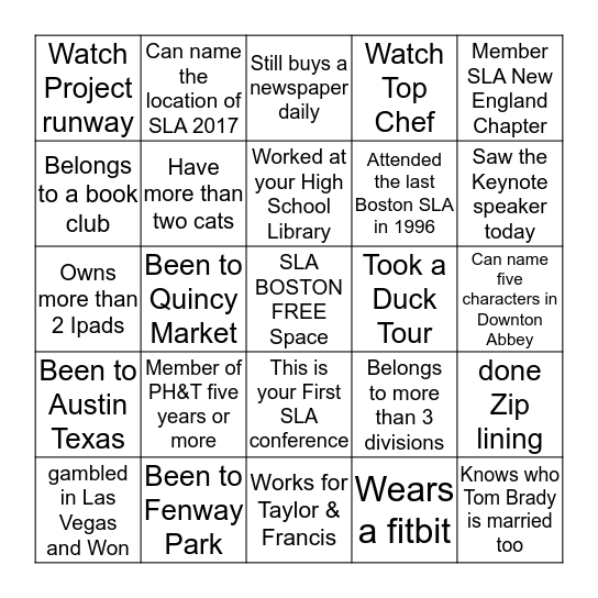 PH&T board game  Bingo Card