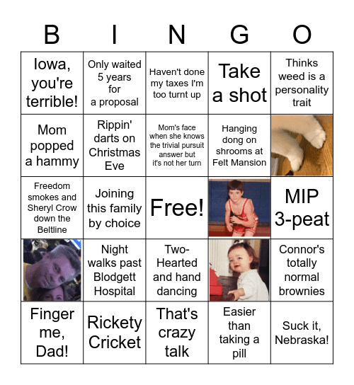 Broken Home Bingo Card