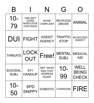 DISPATCH BINGO Card