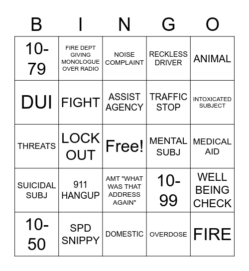DISPATCH BINGO Card