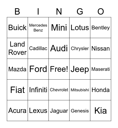 Ladies Only Bingo Card