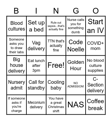 Stork Christmas Bingo! Bingo Card