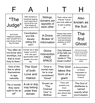 Whose Domain is it anyway? Bingo Card