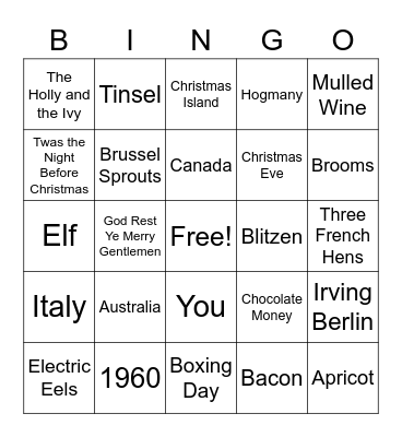 Stormfeltz Christmas Trivia 2021 Bingo Card