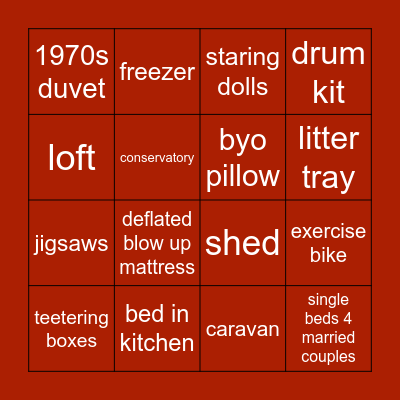 #duvetknowitschristmas Bingo Card