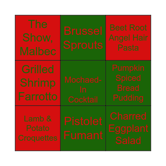 Bo Beau's Christmas Bingo Card