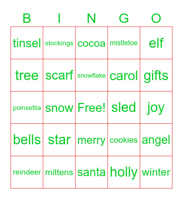 Christmas Bingo Card