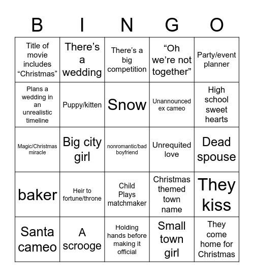 ❄️Hallmark Bingo🎄 Bingo Card