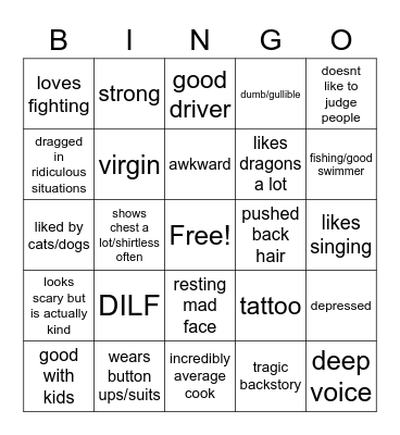 kiryu Bingo Card