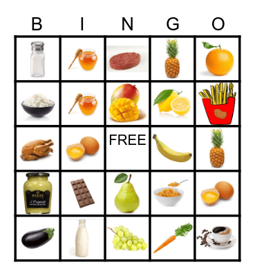 FOOD Bingo Card