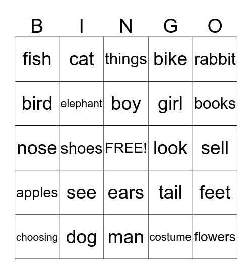 Choosing a Pet Bingo Card
