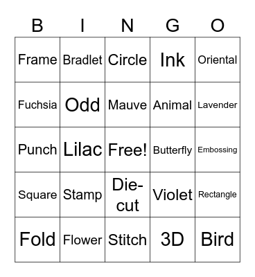 PE&PC Bingo Challenge Bingo Card