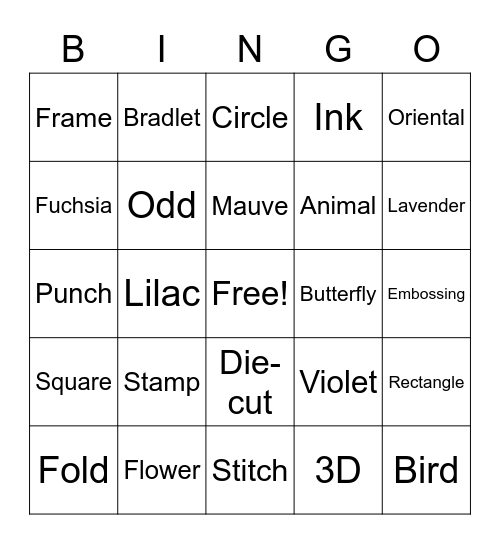 PE&PC Bingo Challenge Bingo Card