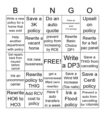 UW Bingo! Bingo Card