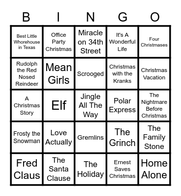 Christmas Bingo Card