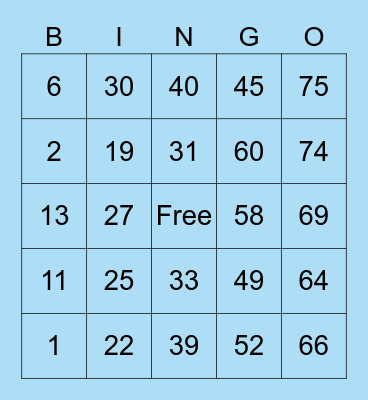 The Rainey’s Christmas Bingo Card