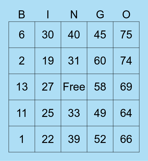 The Rainey’s Christmas Bingo Card