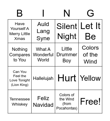 Xmas 2021 GUESS THAT SONG! Bingo Card