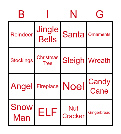 Christmas Bingo Card