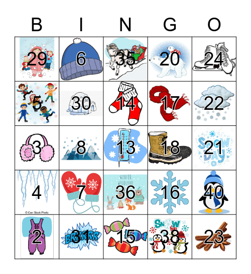 Winter Bingo Card