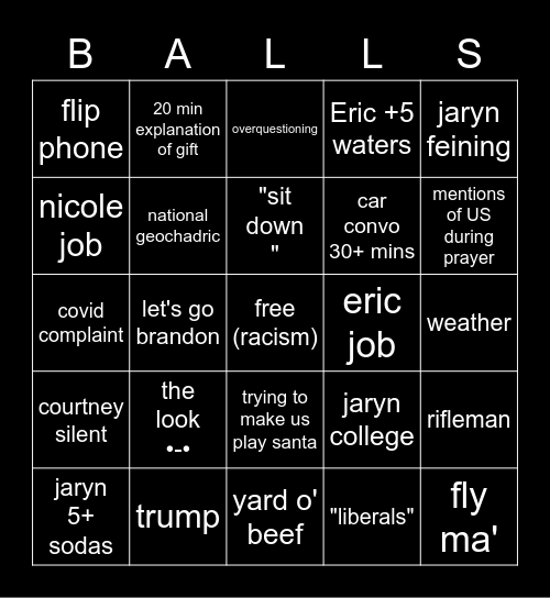 merry crisis Bingo Card