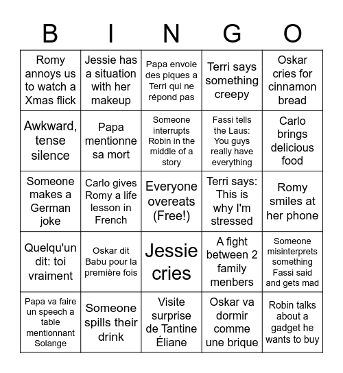 Christmas 2021 Bingo Card