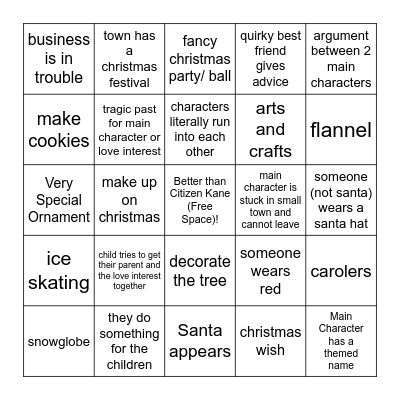 Hallmark Bingo Card