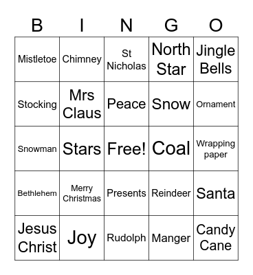 Family Bingo Card