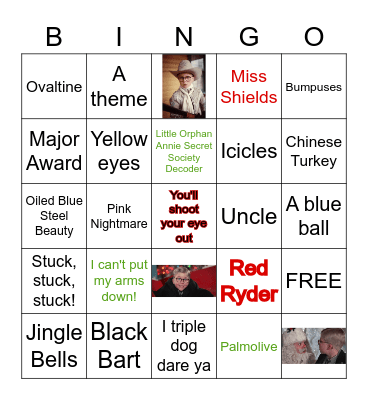 A Christmas Story Bingo Card