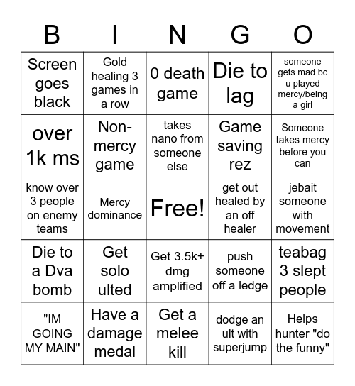 Abbys bingo card Bingo Card