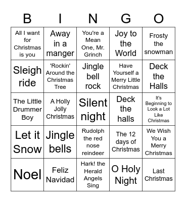 Christmas Bingo Card