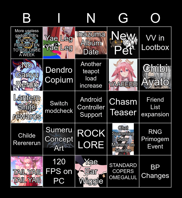 2.4 Livestream Bingo Card