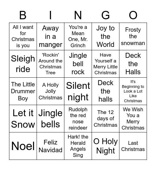 Christmas Bingo Card