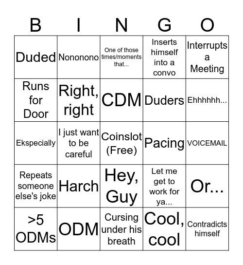 DINGO V. 2.0 Bingo Card