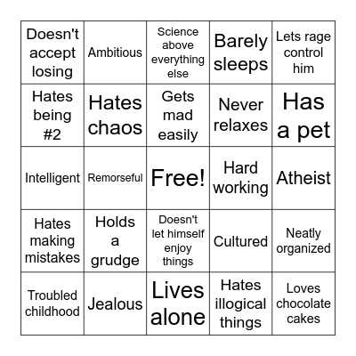 Randall Shawl Bingo Card