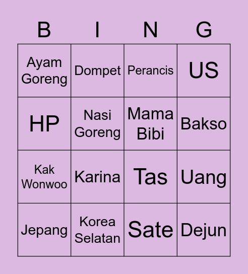 AST98JIEQIONG Bingo Card