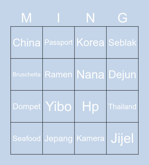 AST97MINGYU 🐶 Bingo Card