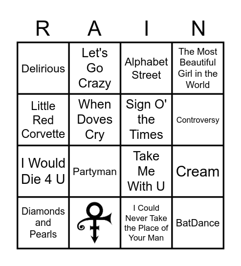 PURPLE Bingo Card