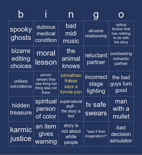 beyond belief Bingo Card