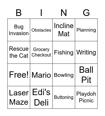 Favorite OT Things Bingo Card