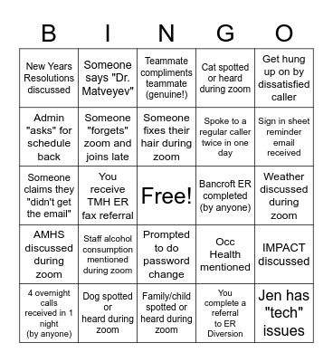 CIC BINGO Card